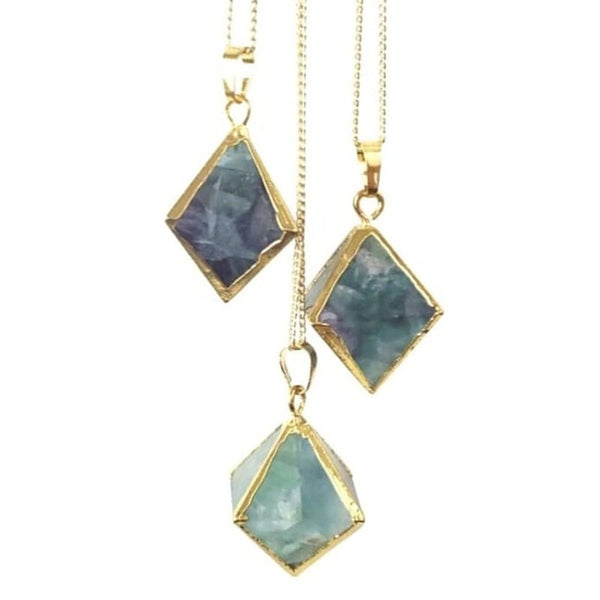 Handcrafted Fluorite Crystal Necklace