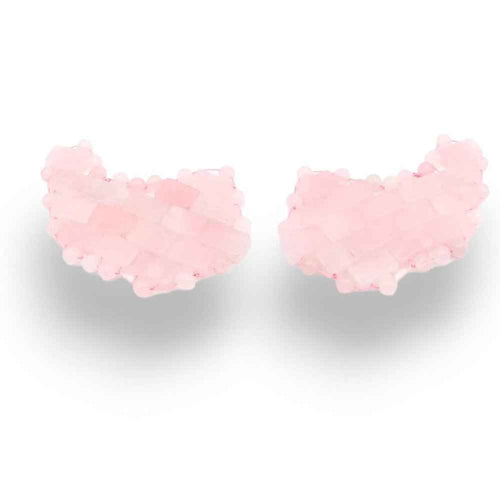 Rose quartz eye pad, a natural stone skincare tool